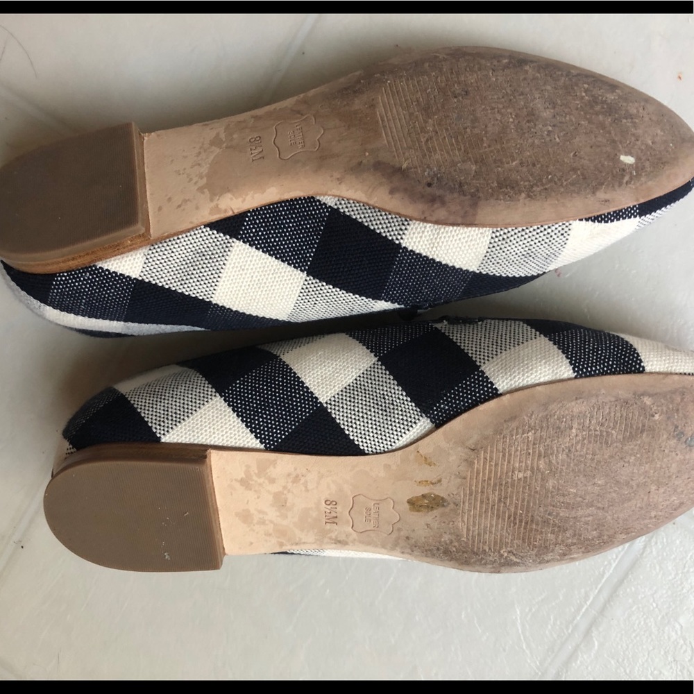 Talbots Navy Blue - Gingham Canvas Loafers 8.5M 🎈 - Picture 8 of 10